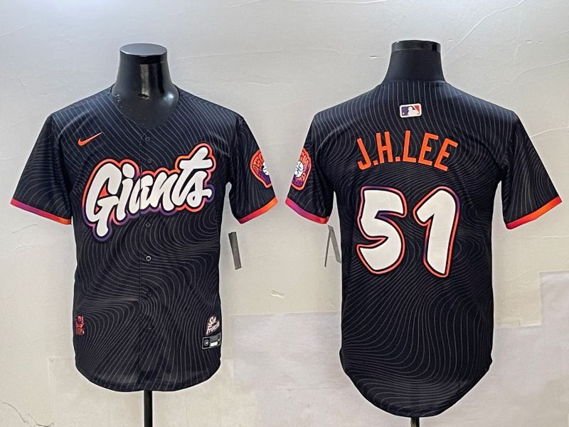 Men San Francisco Giants #51 J.H.Lee Black Second generation Joint Name Nike 2025 MLB Jersey style 1->san francisco giants->MLB Jersey